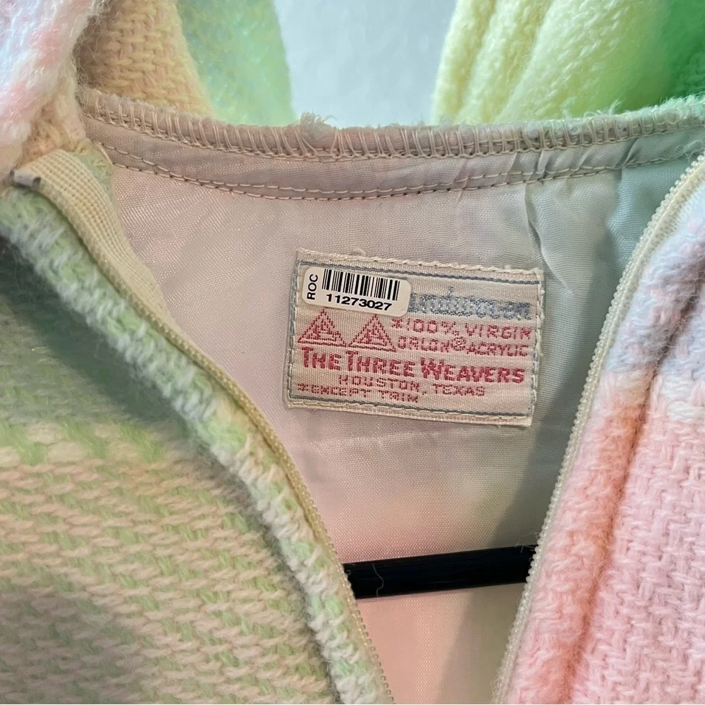 Vintage Cottagecore Handwoven Pastel Plaid Infant Sleeper The Three Weavers